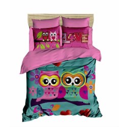 Постельное бельё 3Д евро ранфорс LightHouse Owls in love