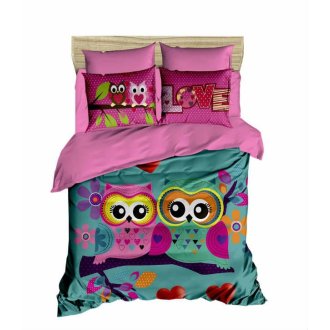 Постельное бельё 3Д евро ранфорс LightHouse Owls in love Постельное бельё 3Д евро ранфорс LightHouse Owls in love