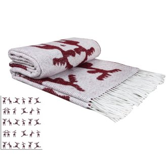 Плед хлопковый LightHouse Funny Moose 140*200 бордовый Плед хлопковый LightHouse Funny Moose 140*200 бордовый