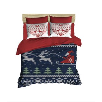 Постельное бельё 3D евро ранфорс LightHouse Flying Santa Постельное бельё 3D евро ранфорс LightHouse Flying Santa