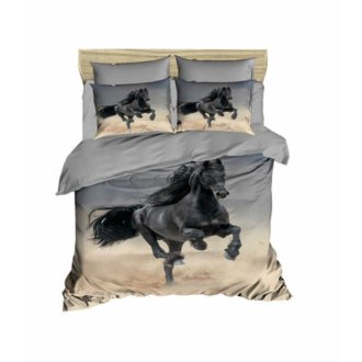 Постельное бельё 3D евро ранфорс LightHouse Mustang Постельное бельё 3D евро ранфорс LightHouse Mustang