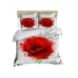 Постельное бельё 3D евро ранфорс LightHouse Poppy Flower 