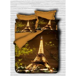 Постельное бельё 3D евро ранфорс LightHouse Eiffel Tower