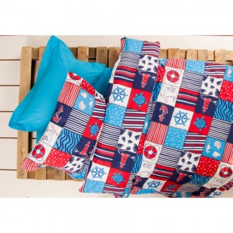 Підліткова постільна білизна Lotus ранфорс Premium B&G Marine синя