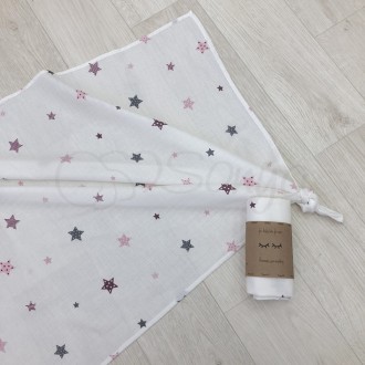 Пеленка для новорожденного Msonya муслин старс пудровый
