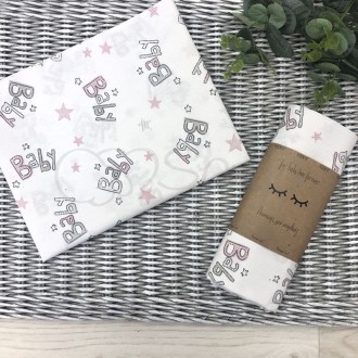 Пеленка для новорожденного Msonya Baby серо-розовый