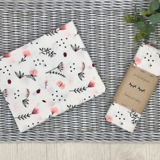 Пеленка для новорожденного Msonya Веточка пудра