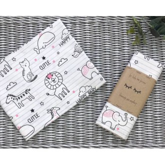 Пеленка для новорожденного Msonya Baby Animals розовый
