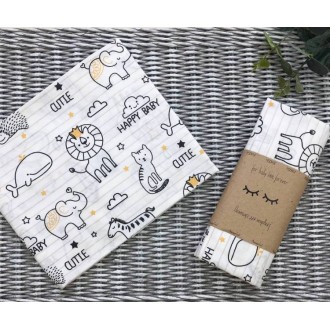 Пеленка для новорожденного Msonya Baby Animals желтый