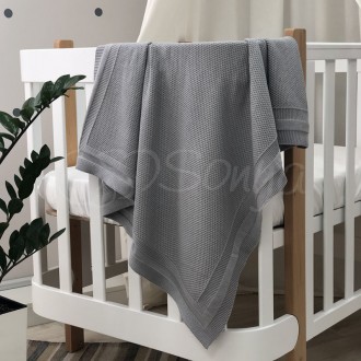 Детский плед Маленькая Соня Рогожка серый