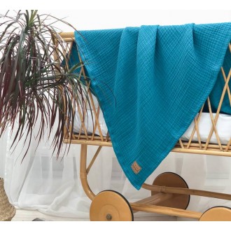 Детский плед Msonya Муслин Жатка Аквамарин