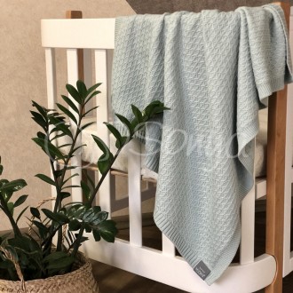 Детский плед Msonya Ромб мелкий мятный