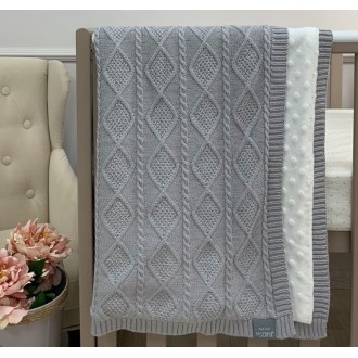 Плед детский Msonya WellSoft ромбы-косы серый