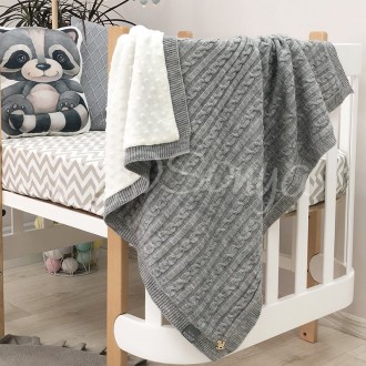 Плед детский WellSoft Косы серый Плед детский WellSoft Косы серый