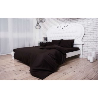 Постельное бельё сатин однотонный тёмно-коричневый Nostra