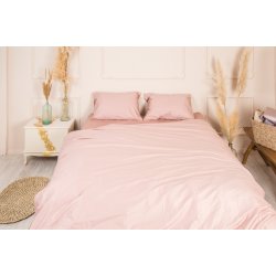 Комплект постельного белья сатин Novita однотонный 20012 розовый
