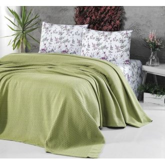 Летнее постельное белье First Choice с покрывалом Pike Yesil
