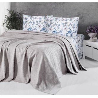 Летнее постельное белье First Choice с покрывалом Pike Bej