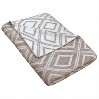 Плед Плитка латте-белый