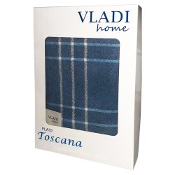 Плед шерстяной Vladi Тоскана 140х200 синий