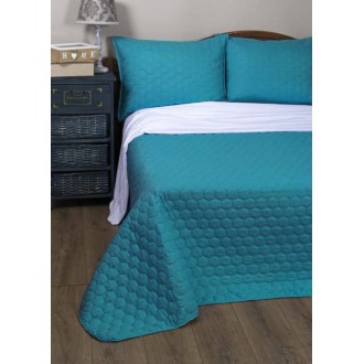 Стёганое покрывало на кровать Lotus Broadway Comb бирюзовое