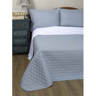 Стёганое покрывало на кровать Lotus Broadway Comb серое