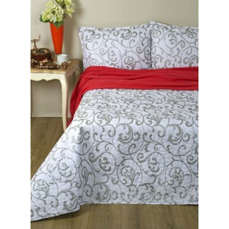 Стёганое покрывало на кровать Lotus Broadway Monogram серебро