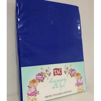 Простынь на резинке Tac CRF Carsaf set saks 180*200 с наволочками синяя