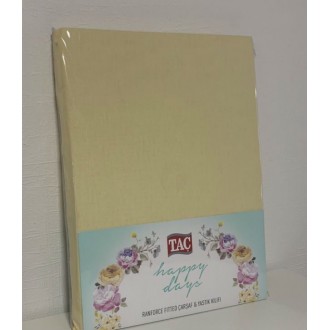 Простынь на резинке Tac CRF Carsaf set sari 180*200 с наволочками жёлтая