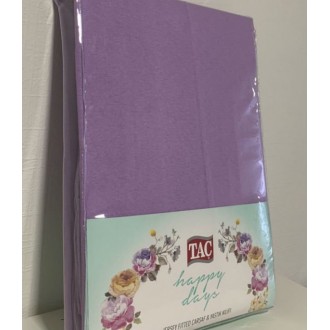 Простынь на резинке трикотажная Tac Jersey Fitted Carsaf Seti lila 160*200 с наволочками лиловая Простынь на резинке трикотажная Tac Jersey Fitted Carsaf Seti lila 160*200 с наволочками лиловая