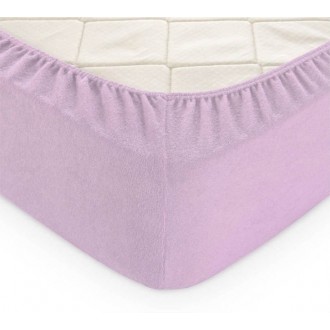 Махровая простынь на резинке Lighthouse сиреневая