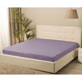 Простынь на резинке трикотажная Iris Home 160*200+25 Лиловая