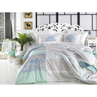 Постельное бельё евро Hobby Exclusive Sateen Elsa Аква