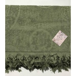 Махровая простынь - Пике Sikel жаккард Hitit yesil 200*220 зеленая