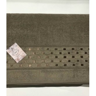 Махровая простынь - Пике Sikel жаккард Silver kahve 200*220 кофейная