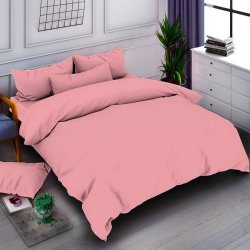 Розовое однотонное постельное белье Sofia (Украина) ранфорс СР-015