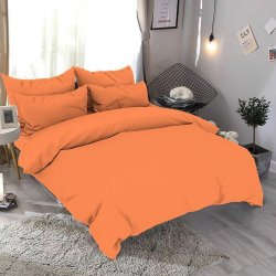 Оранжевое однотонное постельное белье Sofia (Украина) ранфорс СР-016