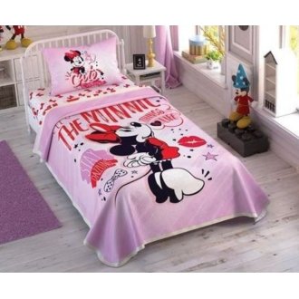 Детское постельное бельё Tac Disney Minnie Pink Heart летнее пике