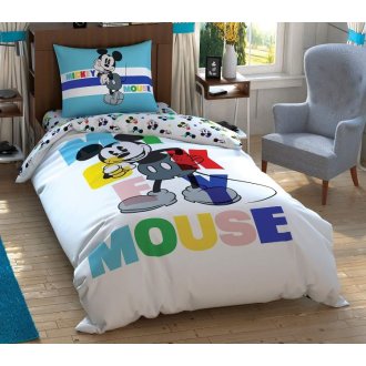 Детское постельное белье TAC ранфорс Disney Mickey Colour Face