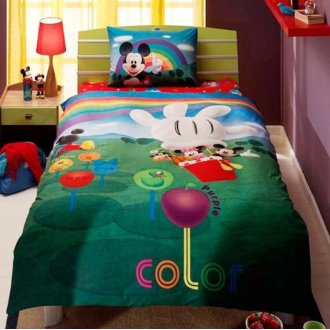 Детское постельное белье TAC ранфорс Disney Mickey Mouse Club House Colors