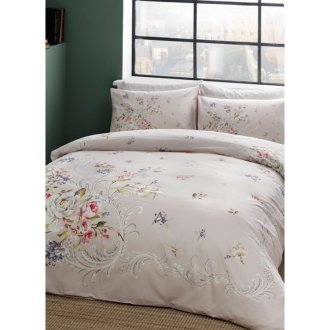 Постельное белье Tac ранфорс Leila лососевый евро Постельное белье Tac ранфорс Leila лососевый евро