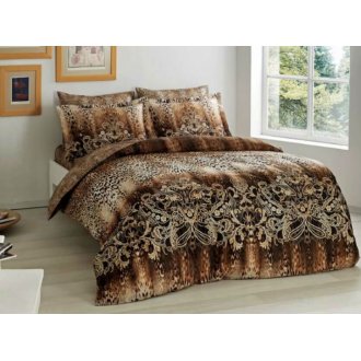 Постельное белье Tac сатин Digital - Kamilla kahve v01 кофе