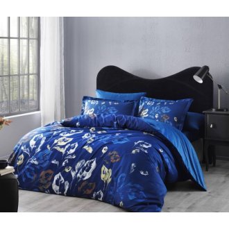 Элитное постельное белье TAC Satin Delux Tallin lacivert Элитное постельное белье TAC Satin Delux Tallin lacivert