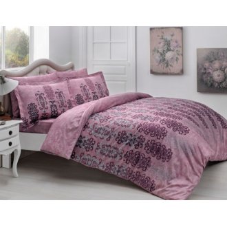 Постельное белье Tac сатин Delux Rauma bordo v04