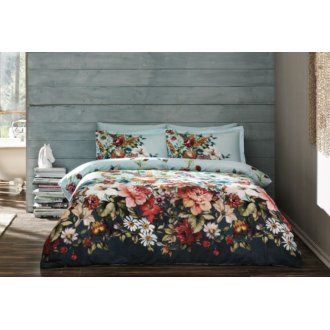 Постельное белье Tac сатин Digital Lumina mavi v01 голубой