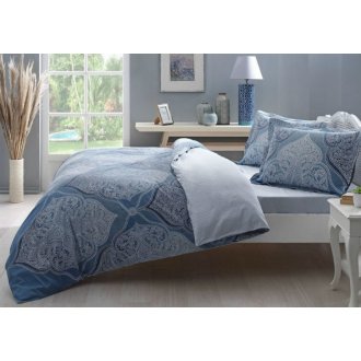 Постельное бельё Tac сатин Yasmin turkuaz евро