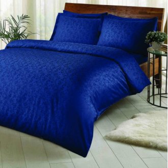 Постельное белье Tac жаккард Clemence lacivert синий евро Постельное белье Tac жаккард Clemence lacivert синий евро