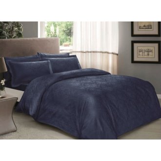 Постельное белье Tac жаккард Daria lacivert синий евро Постельное белье Tac жаккард Daria lacivert синий евро