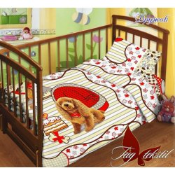 Детское постельное бельё в кроватку для новорожденных TAG поплин Дружок 
