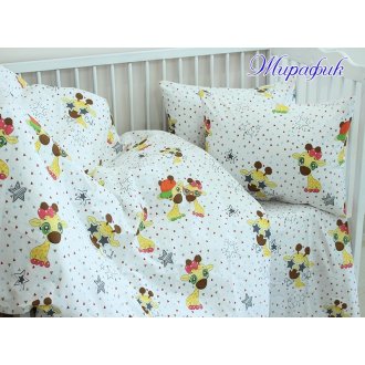 Детское постельное бельё в кроватку для новорожденных TAG Жирафик 